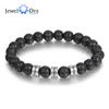 Персонализированные браслеты из нержавеющей стали с бисером и гравировкой имени для мужчин, индивидуальные браслеты с камнями из лавы и тигрового глаза, подарки для