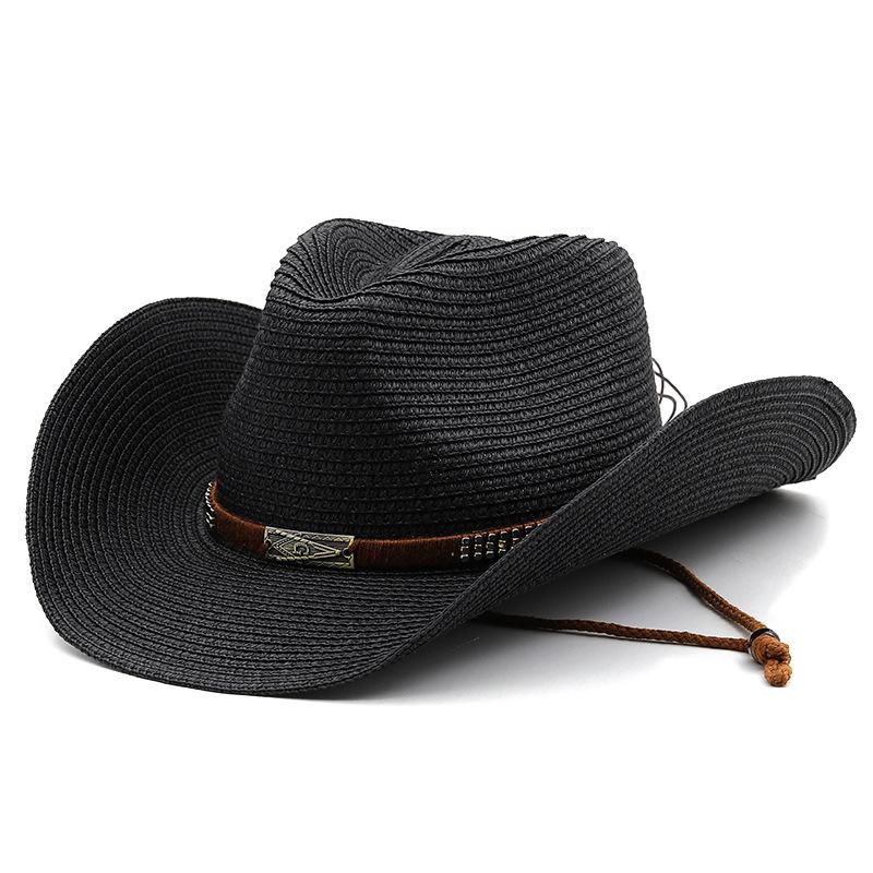 Wide Brim Straw Cowboy Hat For Men And Women, Western Cowgirl Hat, Fashion, West Fancy Dress, Party Headwear, Unisex Cap, Summer