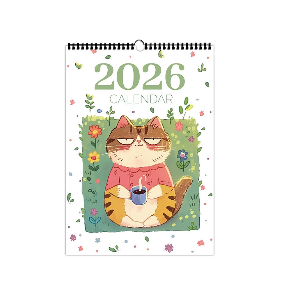 New Wall Calendar 2026 Monthly Hangable Wall Calendar Cat Design Monthly Family Planner Organizer Calendar for Home Office