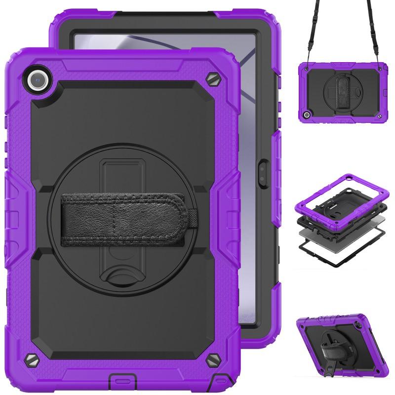 Rotating Kickstand Case Galaxy Tab A9 Plus 11 Inch X210 X216 X218 X215 With Detachable Strap TPU Silicone Hybrid Cover