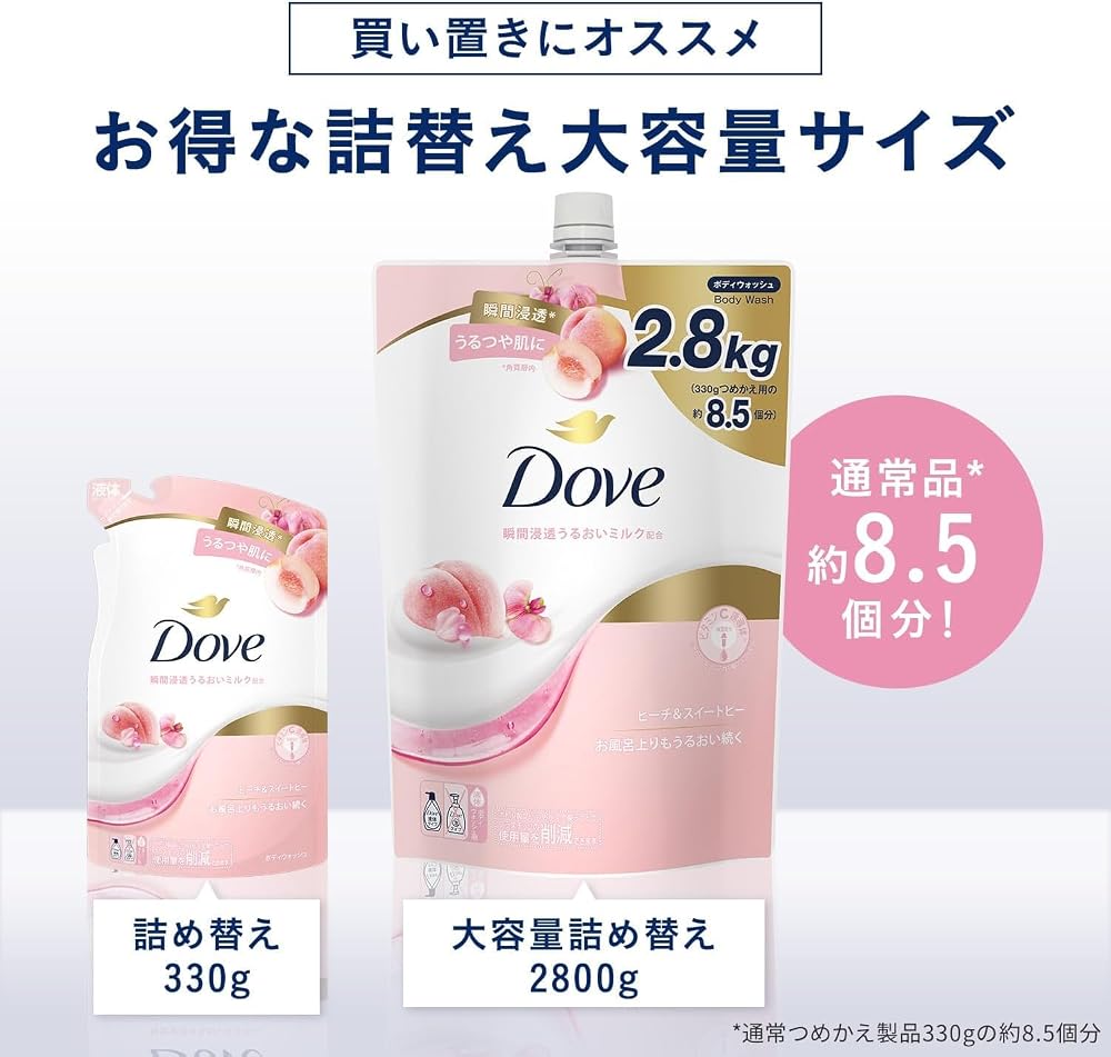 Гель для душа Dove Персик и Душистый горошек Сменный блок 2,8 кг 8,5 Сменных блоков Tr