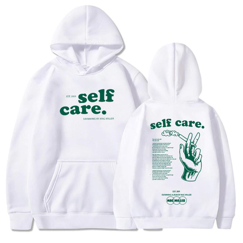 Mac M Self Care Hoodie Swimming Album Hoodie Mac M Fan Gift Self Care Merch Pullover Tops Streetwear Unisex