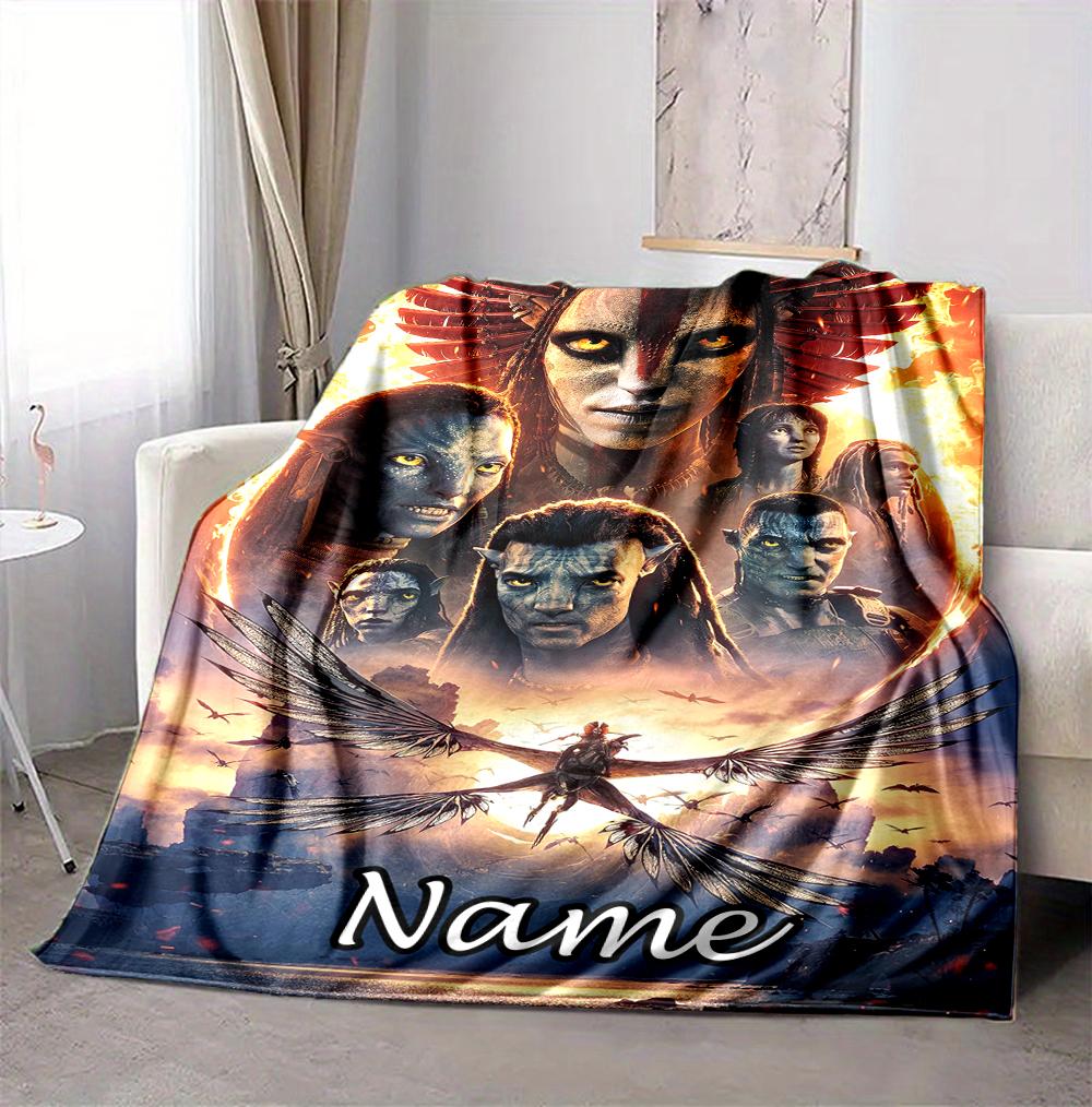 Custom Name Avatar World Flannel Blanket Throw Blanket Soft Warm Sofa Bed Decor Unique Gift