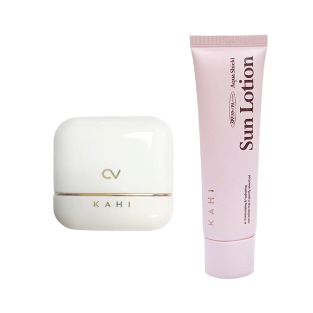 KAHI Солнцезащитный карандаш Caviar CV Shine Fit Tone Up + солнцезащитный лосьон Aqua Sun