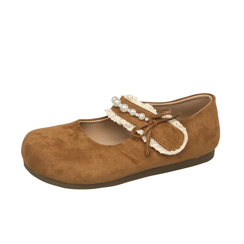 Fashion Aphixta Flat with Women Loafers Pearls Lace Flats Pink Loafers Soft Sole Shoes for Women Women Work Shoes Comfortable for Work