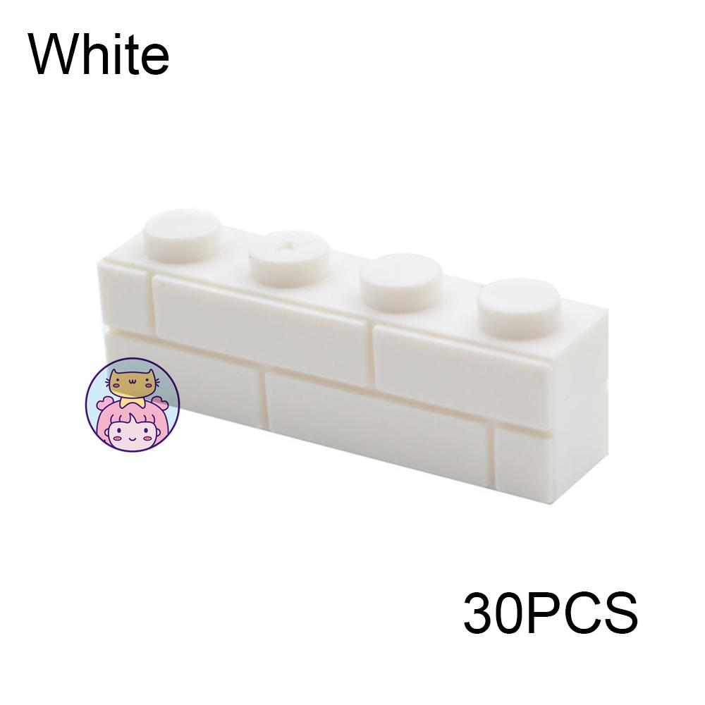 30 шт. Настенные полосатые кирпичи MOC 1x4 Строительные блоки Игрушки Дворец Замок Креативные фигурки Военный дом Стена Прозрачные детали