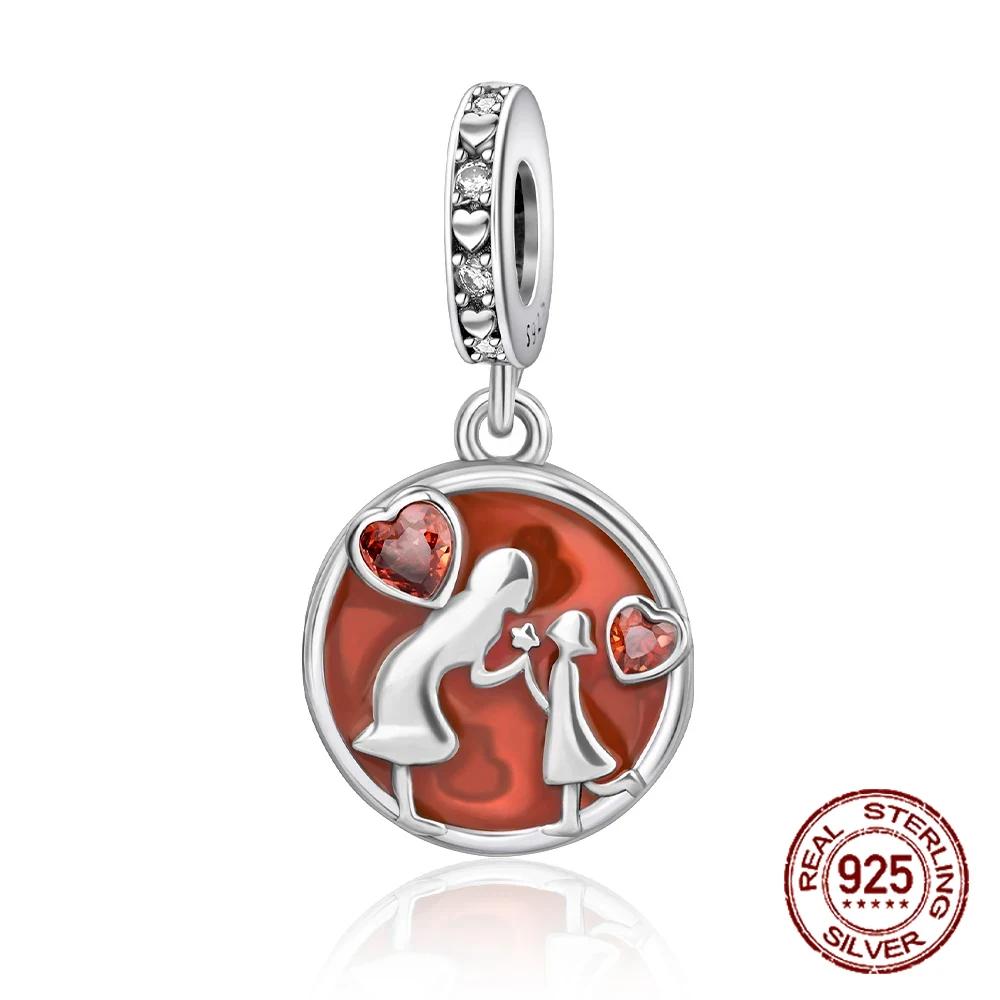 Шармы Бусины Серии Красного Цвета Медь Кровь Сердце Любовь Машина Клубника Фрукты Подвеска Подходят Оригинальному Браслету-Бэнглу DIY Ювелирные Изделия