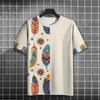 Vintage Ethnic Pattern 3D Printed T-Shirt For Men Color Block Tees Summer Casual Harajuku Short Sleeve T Shirts Round Neck Tops