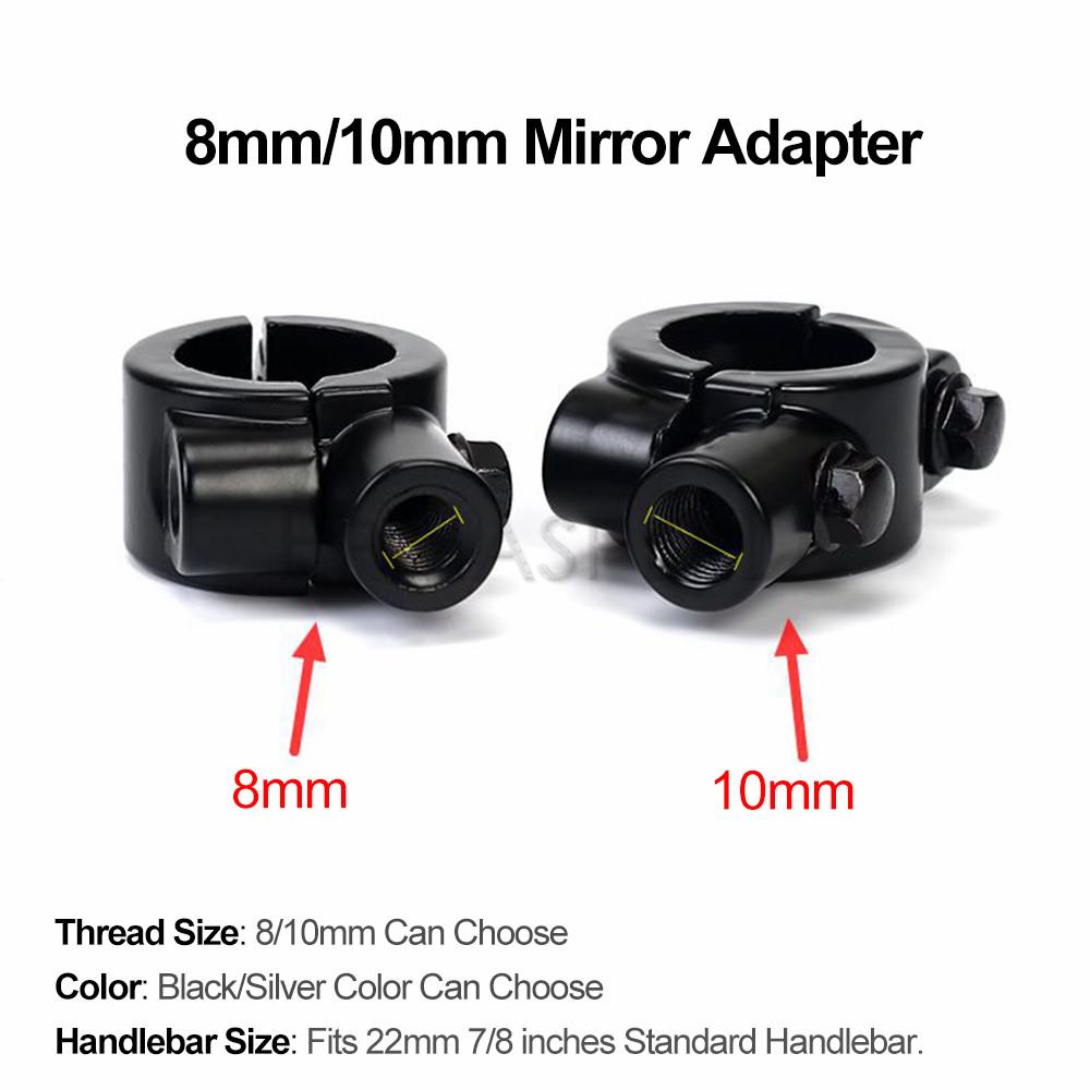 Пара 7/8 "22 мм мотоциклетный руль, зажим для крепления зеркала, алюминиевый 8 мм/10 мм, держатель для зеркала заднего вида, адаптер для скутера