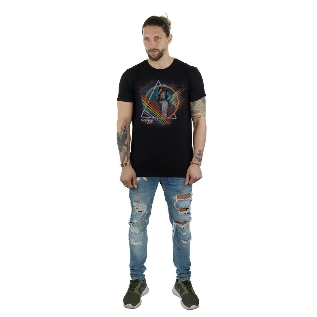 Marvel Mens Guardians Of The Galaxy Neon Star Lord Masked T-Shirt