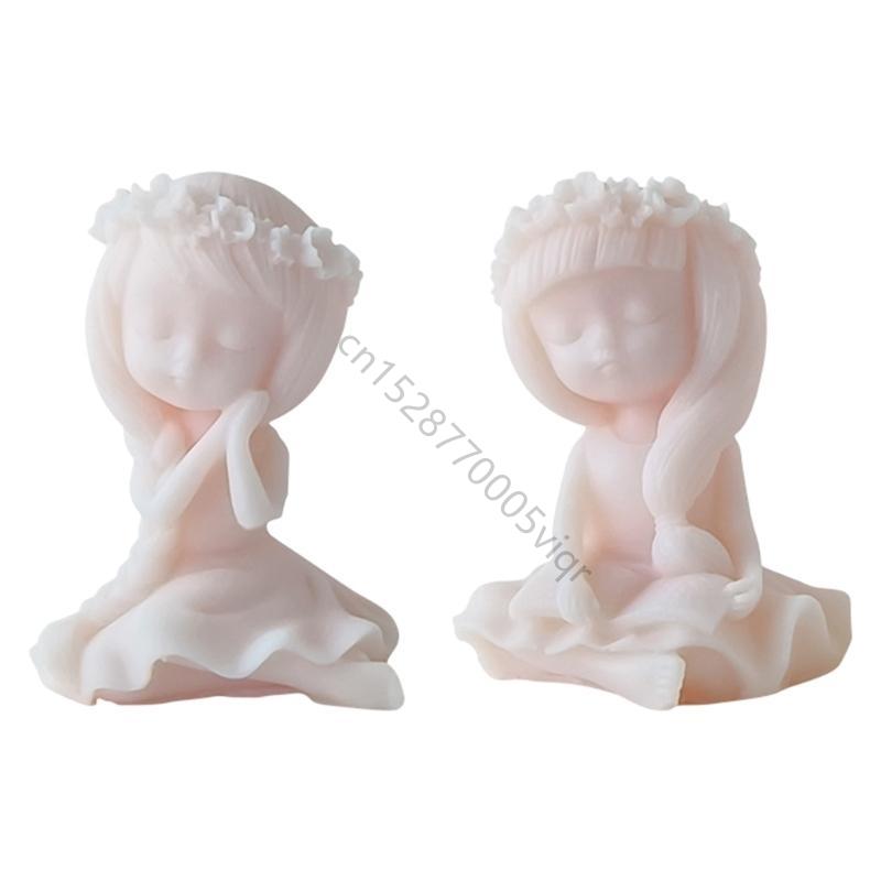 Cartoon Pretty Girl Decoration Silicone Mold Resin Epoxy Christmas Crafts DIY Ornament Jewelry Making Tool AXYD
