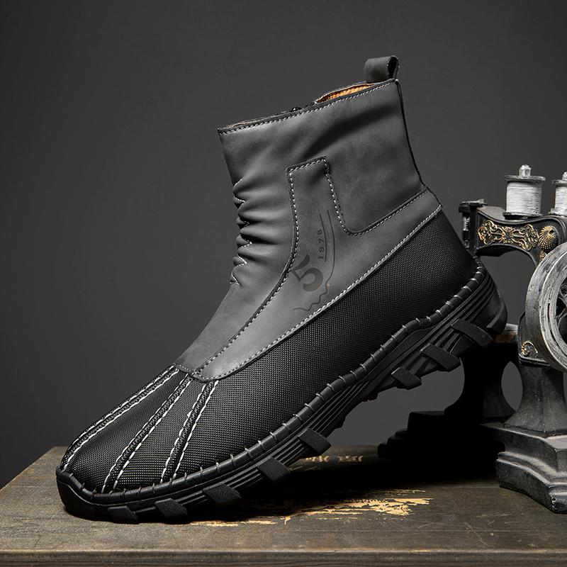 Новые модные мужские ботильоны ручной работы, высокие повседневные туфли, классические мужские ботинки для ходьбы, универсальные удобные ботинки для мотокросса