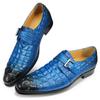 Fashion Popular Crocodile Pattern Men's Leather Shoes Pointed Toe Monk Strap Oxfords Shoe Italy Style Loafers Sapato Social Masculino