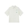 Embroidered Logo Short Sleeve Button-Up Shirt Men Tops Light-Green HJ3956-091