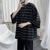 Летняя Оверсайз Футболка Мужская Смешная Харадзюку Футболка Уличная Одежда Женская Полосатая Хип-Хоп Свободная Футболка С Коротким Рукавом Мужская