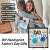 DIY Handprint Keepsake for Dad Best Dad Ever Wooden Plaque Desk Father And Kids Hands Down Sign for Daddy Papa Grandpa from Daughter Son Father's Day