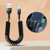 Spring Telescopic 100W 5A Fast Charging Type C Data Cable USB Micro Car Phone Charger for iPhone13 14 Pro Sumsung Xiaomi POCO