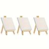 3Pcs Wooden Canvas Drawing Boards Student Art Painting EaselSchool Special Painting Tools for Students Painting Oil Painting AndDIY Doodle 10*10cm
