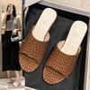 New Soft Leather Women's Shoes Sexy Slippers Summer Fashion PU High Heel Sliders Comfortable Sandals for Girls
