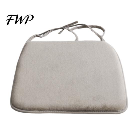Comfortable Seat Mat for Desk Chairs Plush Chair Cushion with Ties, Soft Cozy Non-slip Cushion, 15.75" Fluffy Home Office x Warm Dining Hard Seats