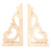 2pcs Wood Carving European style wood onlay 7.1x3.5 in DIY wood corner ornament  Cabinet decoration
