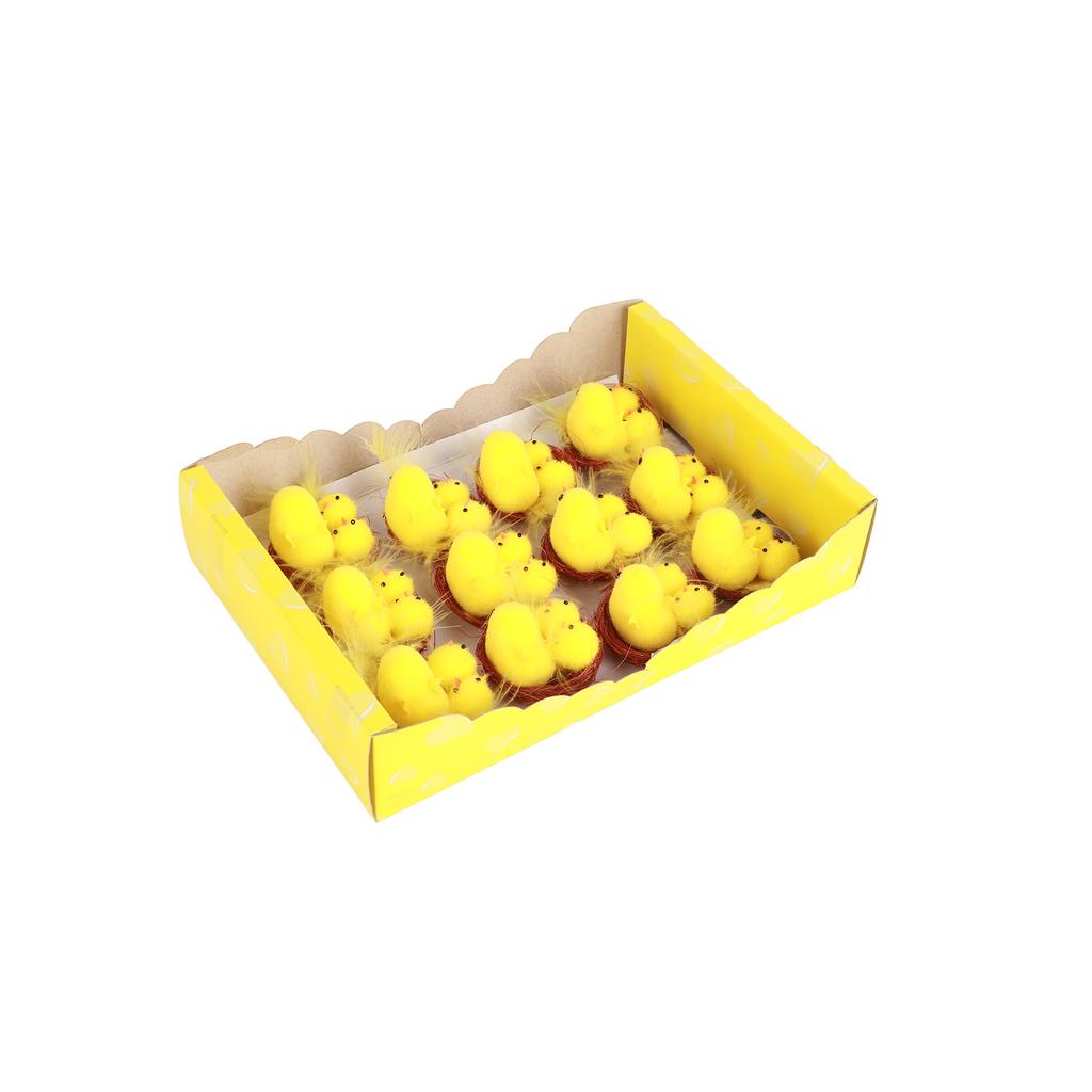 12 Pcs Mini Easter Chicks Yellow Easter Decoration Toy Spring Home Garden Decor Party Favors and