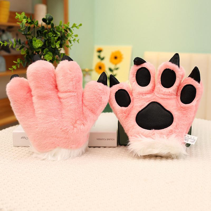 Мультяшный Животный Тигр Хвост Лапа Плюшевая Игрушка Динозавр Леопард Перчатки Повязка на Голову Кукла Детский Реквизит для Выступлений