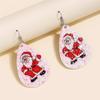 Christmas Teardrop Santa Claus Sequin Leather Earrings - Double-Sided Cartoon Design