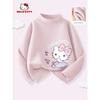 Детская термофутболка с подкладкой из флиса Hello Kitty для осени и зимы, Теплый топ с воротником-стойкой для детей, Нижнее белье для осени и зимы