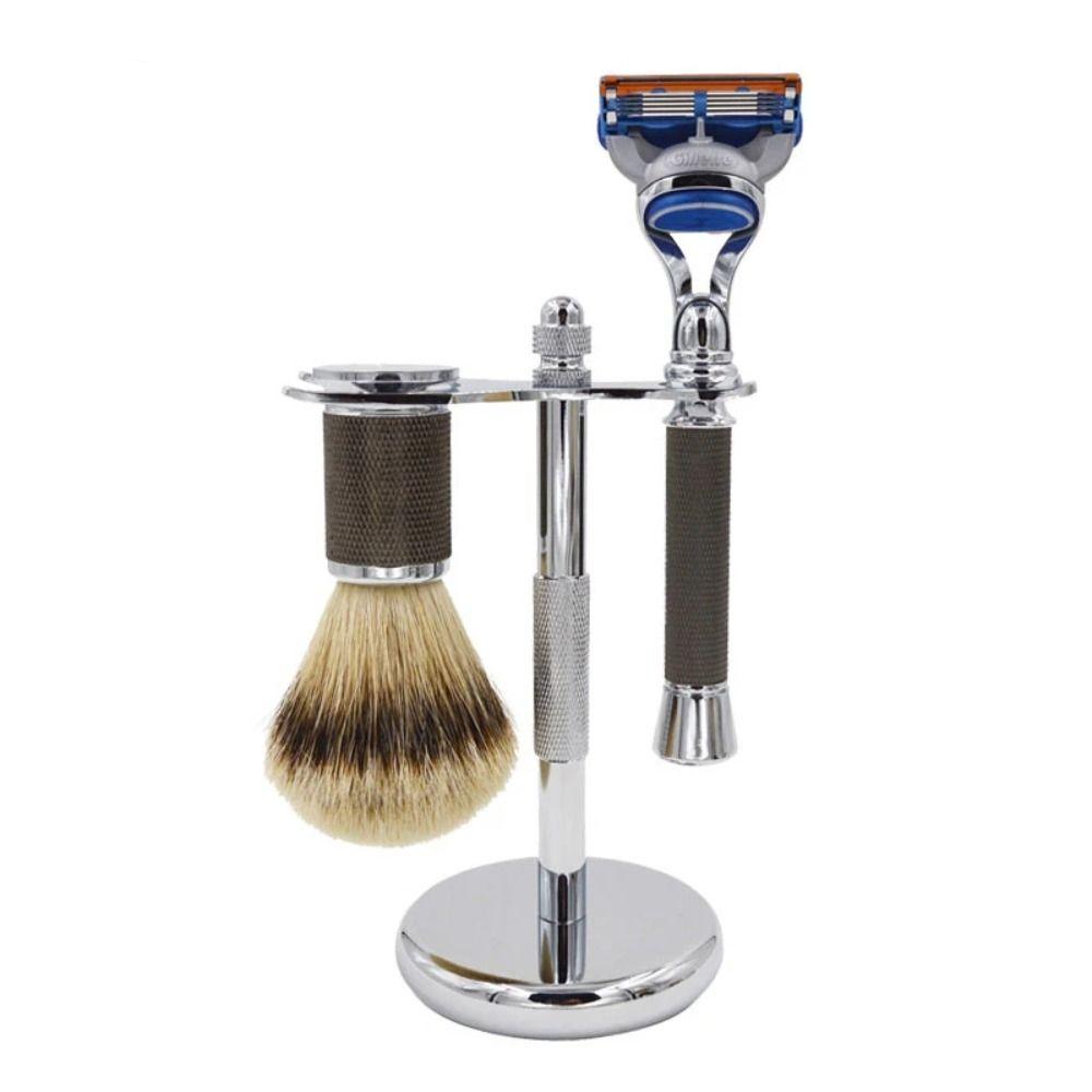 Silvery Shaving Brush Stand 15cm Razor Rack Quality Men Razor Holder