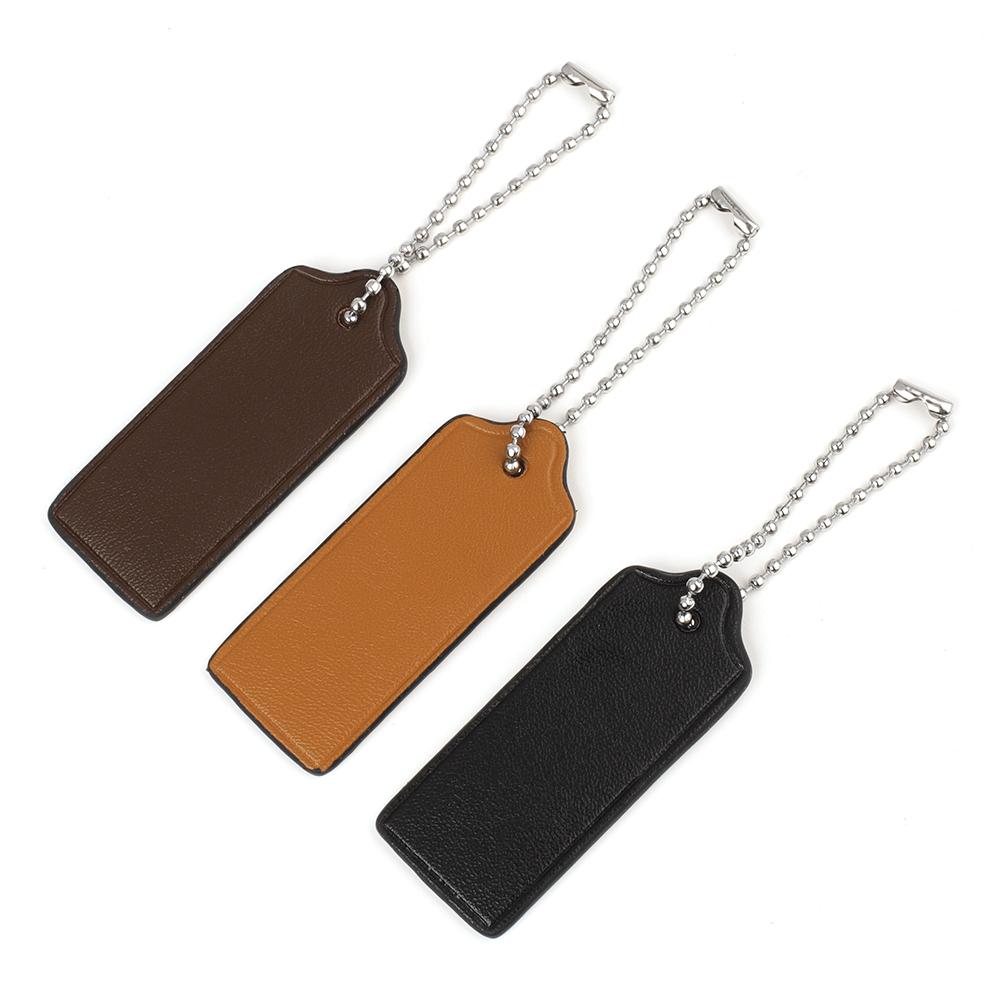 Leather Travel Luggage Tag Suitcase Tags Cowhide Bag Charm Chain Keychain Pendant Handbag Purse Hang Bags Accessories