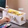 Cable Holders Large Capacity Heat Dissipation Plastic Large Cable Organizer  Management Box for Home