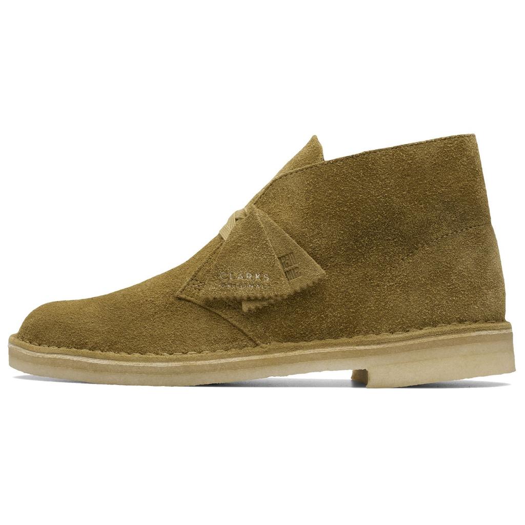 Clarks Двухслойные Кожаные Модные Короткие Ботинки в Стиле Десерт Мужские Ботинки Зеленые 261740567