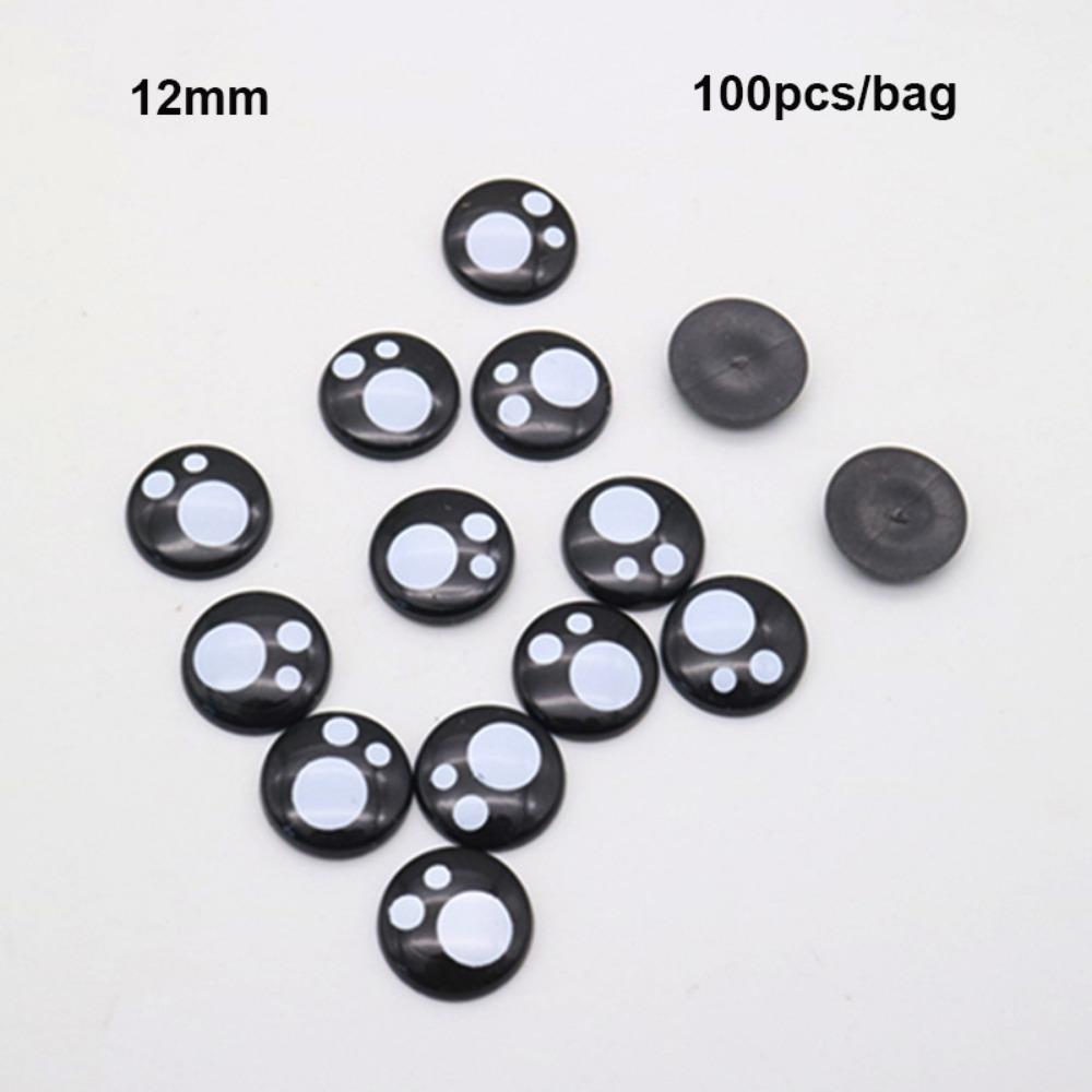 100pcs 8-16mm Flat Circle Bear Foot Eyes 2Styles Animal Puppet Crafts For White Bear Doll
