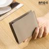 RFID Blocking Top Grain Leather Bifold Wallet for Women, Anti-Theft Ultra-Slim Short Wallet with Multi-Card Slots, Compact Purse