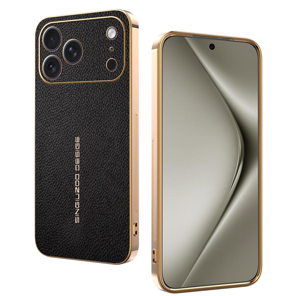 Чехол Apple 17 Pro Max с рисунком личи, гальванизированный, ударопрочный, для iPhone 16 Pro, 15, 14
