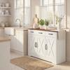 Buffet Cuisine Storage Cabinet With 3 Barn Doors 2 Drawers And Adjustable Shelves 108 X 40 X 81 Cm White