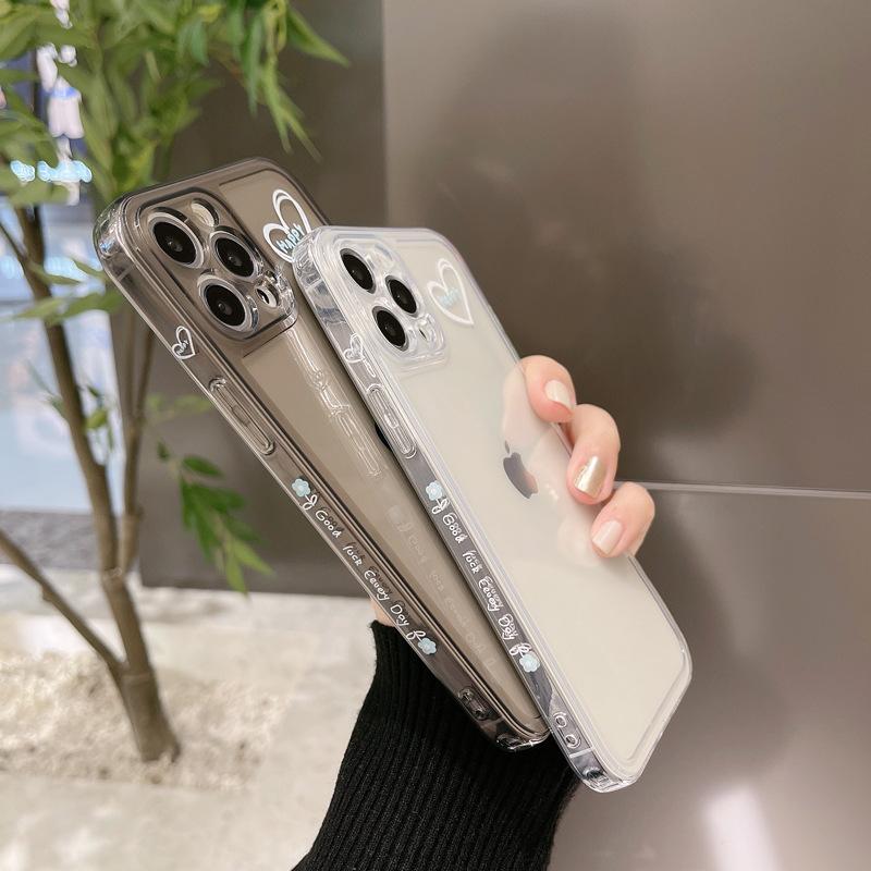 Простая пара Чехол для iPhone 16 Apple Мобильного телефона 16 Pro Max Прозрачный 13 Подходит для 8plus Боковой XS Мягкий Чехол
