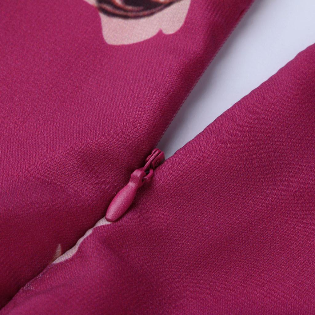 Женское модное богемное шифоновое платье с V-образным вырезом и длинным рукавом с цветочным принтом