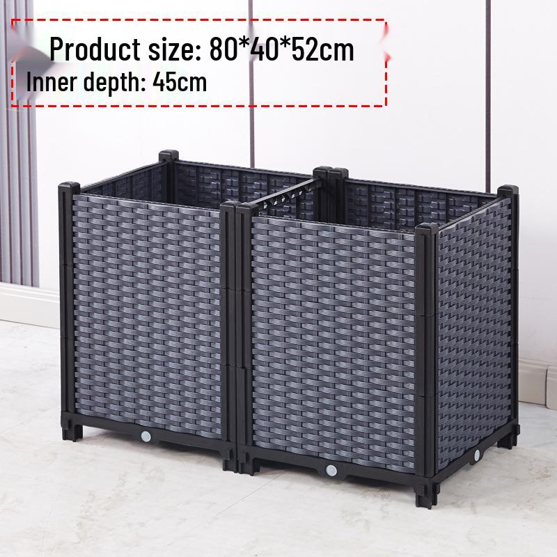 Large Plastic Flower and Vegetable Planting Box for Balcony, Courtyard, or Rooftop Gardens