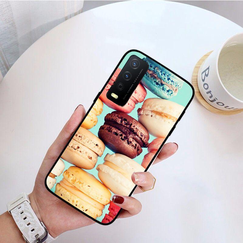 Чехол для телефона Funda Dessert macarons для vivo Y31 Y30 Y33S Y11S Y12S Y17 Y20 Y20S Y21S Y1S Y53S Y15 Y19 Y91C V23 5G, чехлы