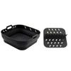 Air Fryer Silicone Basket Plate Square Reusable Air Fryer Cooking Accessories Foldable 8.5 Inch Airfryer Tool Baking Molds