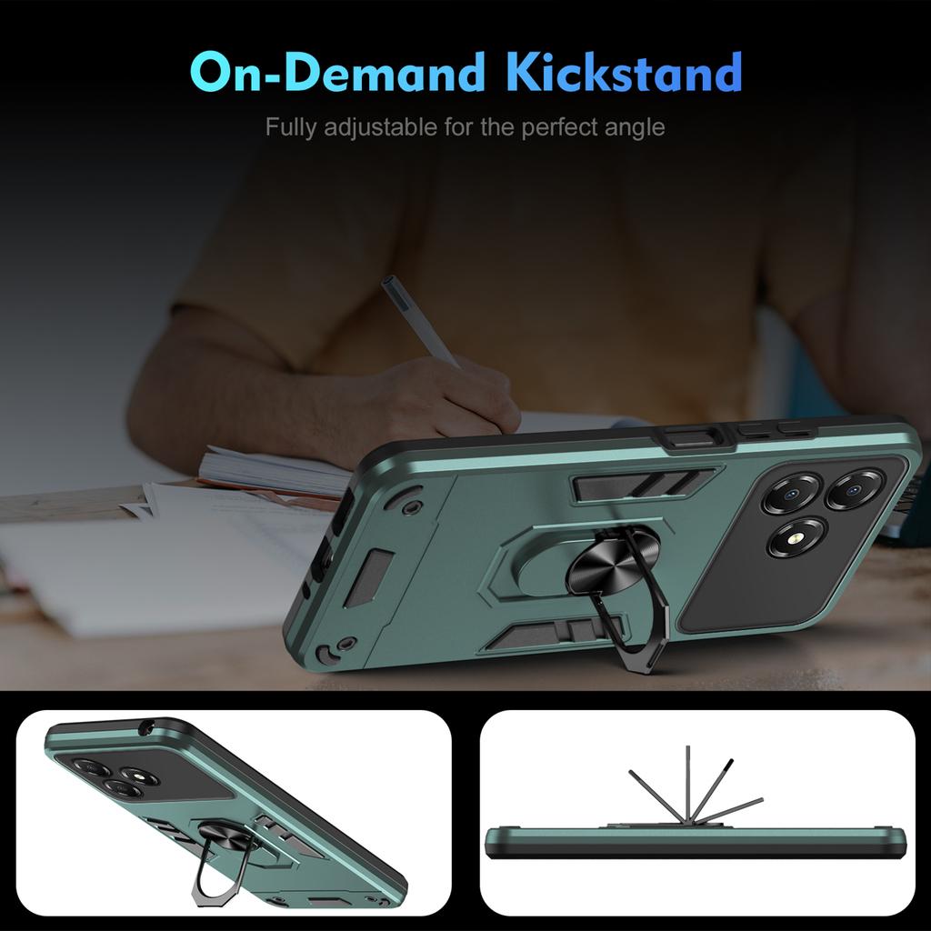 Для ZTE Blade A36 Чехол ПК+ТПУ Защита от падений Чехол для телефона с кольцом-подставкой