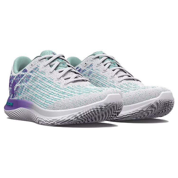 Under Armour Flow Velociti Wind 2 Удобная ткань Низкий верх Повседневные кроссовки для бега Женские кроссовки Белый Фиолетовый 3025662-102