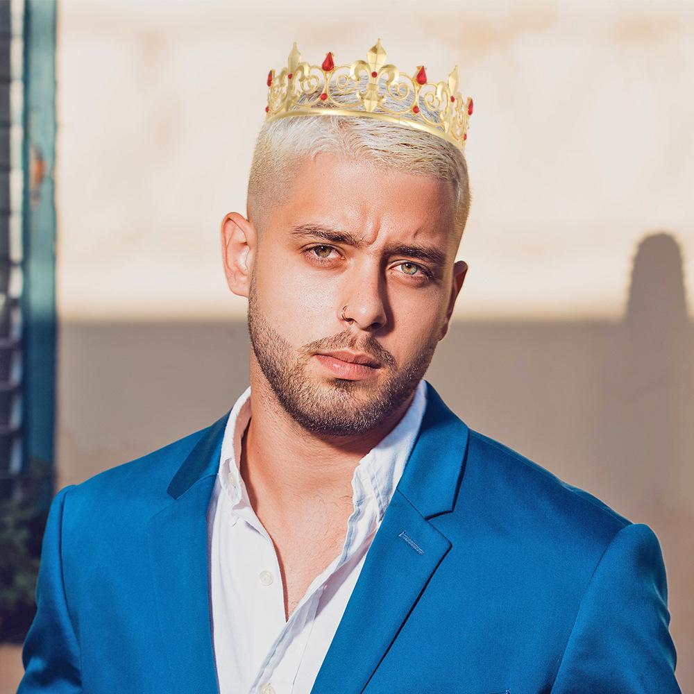 European and American Fashion Alloy Crystal Crown Men, Birthday Party Ball Men's Crown, Headgear Crown Accessories 2026