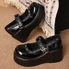 Модные женские туфли Мэри Джейн с круглым носком и толстым каблуком, милые женские туфли Лолита, большой размер, с пряжкой, на платформе, женские кроссовки, zapatos de mujer