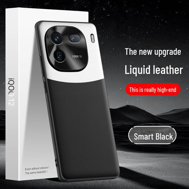 Защитный чехол из жидкой кожи для iQOO12: Дизайн против падений и загрязнений.