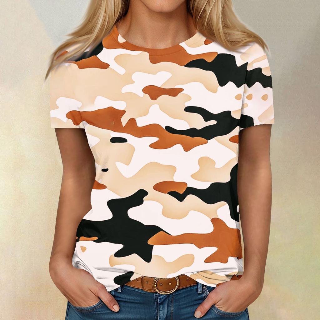 Рубашки с коротким рукавом для женщин, милые топы, футболки с принтом, блузки, повседневные базовые топы больших размеров, пуловеры