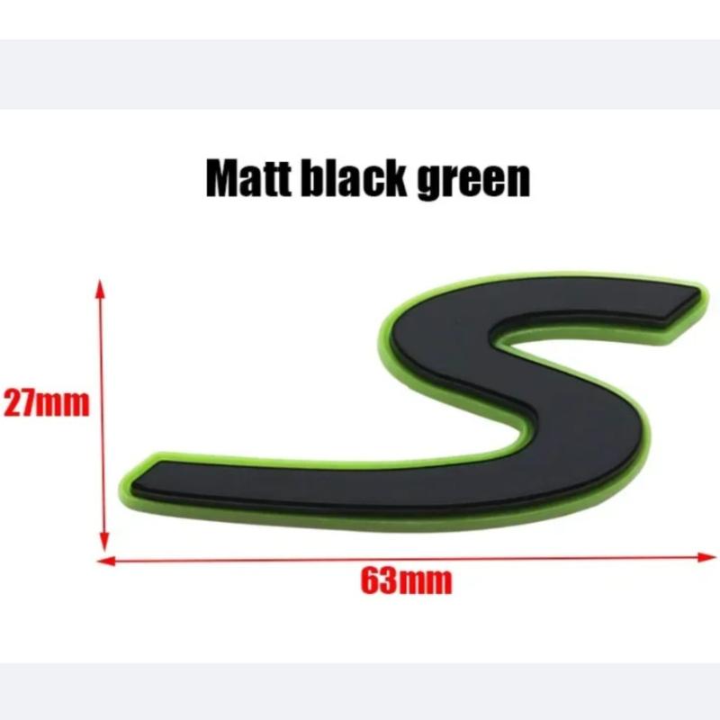 1pcs 3D ehybrid S 4 turbo green ABS Car rear English logo sticker Rear Bumper tail door trunk Emblem styling Accessories