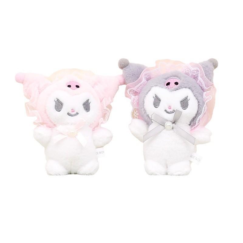 Милый брелок-плюшевая игрушка Sanrio Kuromi, очаровательная коротковорсовая мягкая кукла 12 см